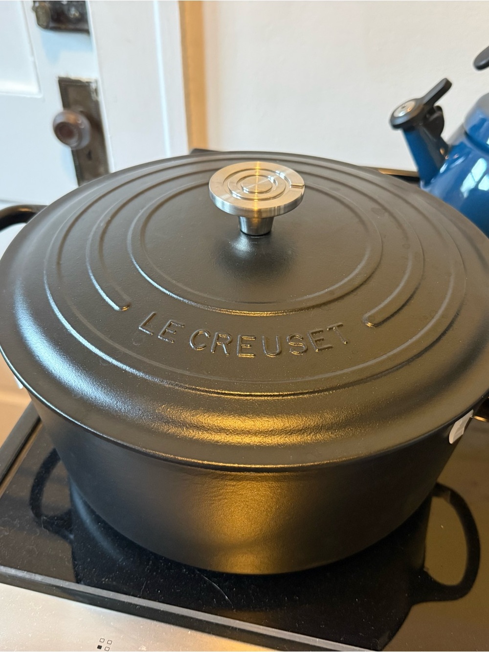 Le Creuset Licorice Round Dutch Oven with Stainless Crucible Knob